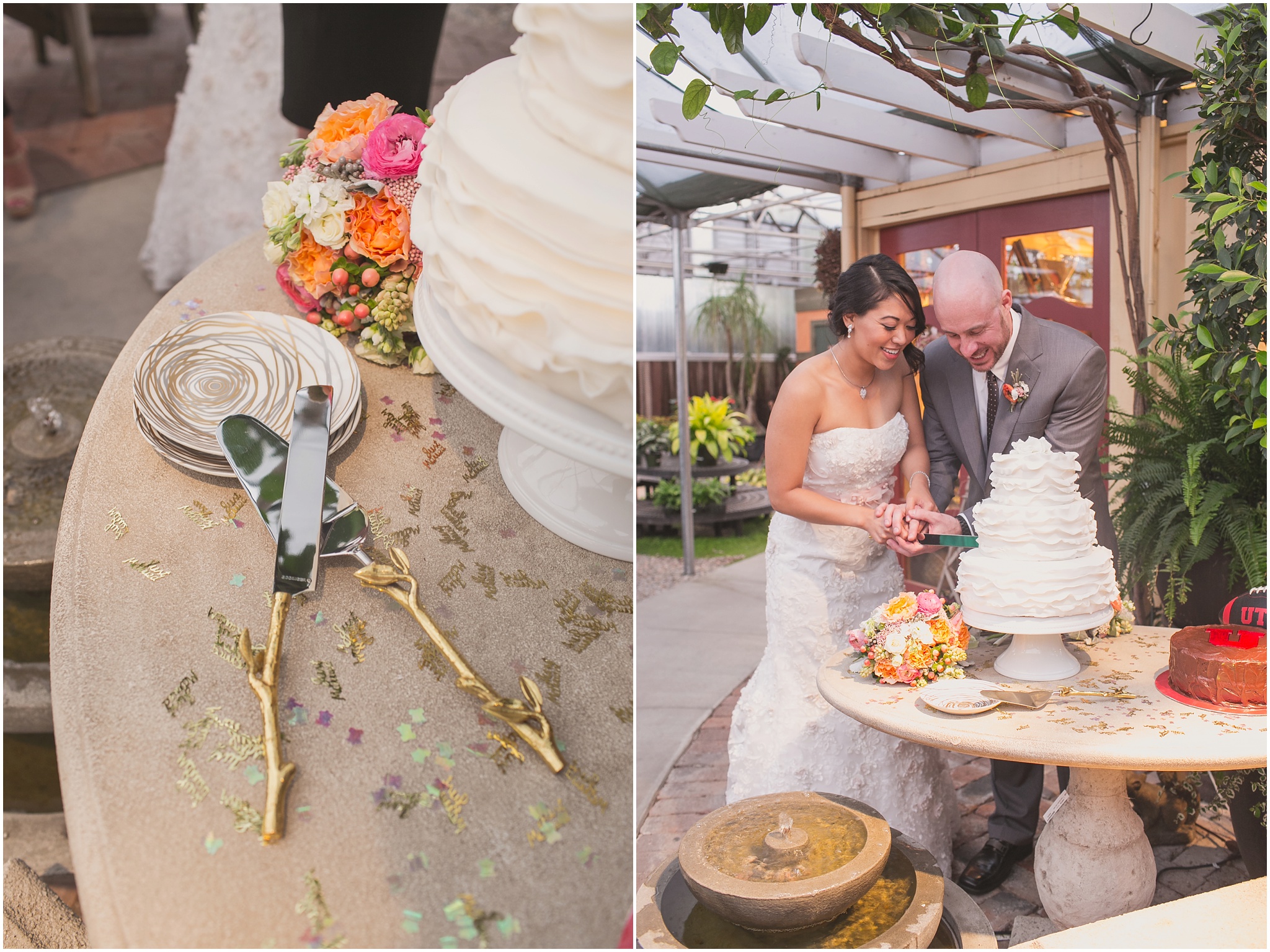 Log Haven, wedding cerimony, peach, coral, Millcreek Canyon, Cactus and Tropicals, wedding photographer, Beka Price Photography