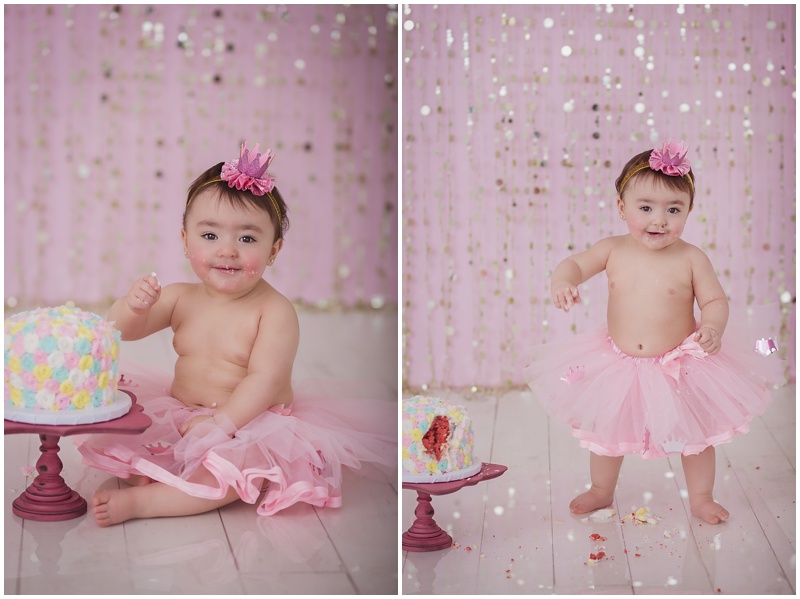 Beka Price Photography,baby girl,pink,smash the cake,studio,