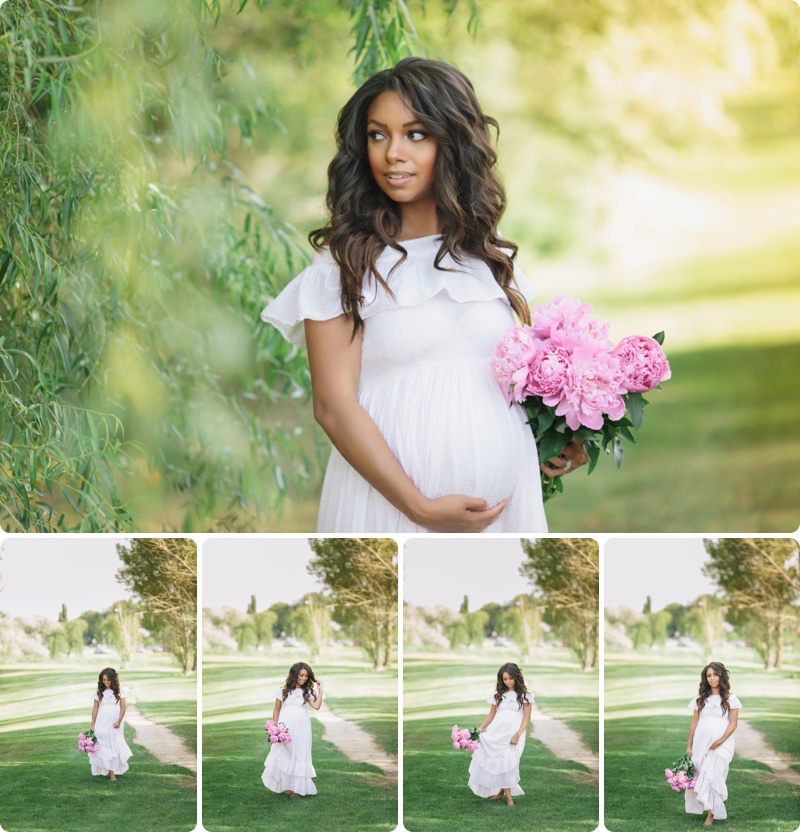field, maternity, maternity session, sunset, peonies, pink dress, Bahl Babies, Elexis Bronson, Instagram mom, Blogger mom, Beka Price Photography