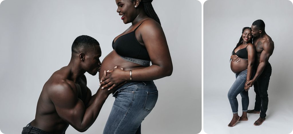 casual maternity portraits in jeans with Beka Price Photography
