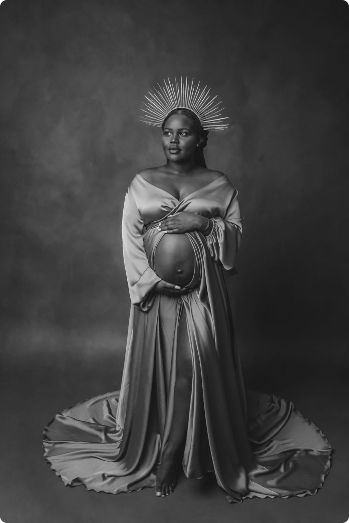African goddess studio maternity portraits by Beka Price Photography