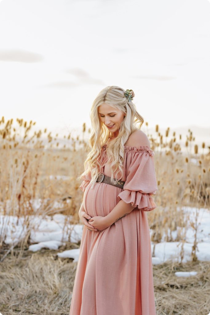 Beka Price Photography captures mother to be during couture maternity portraits