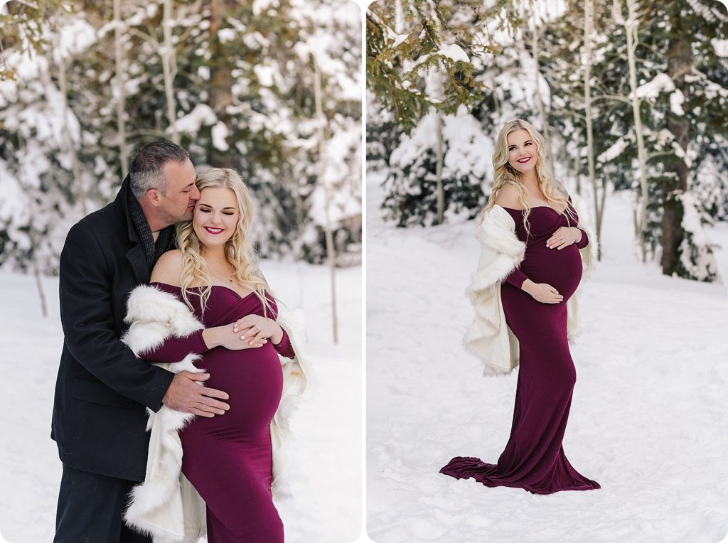snowy maternity session in Utah with Beka Price Photography