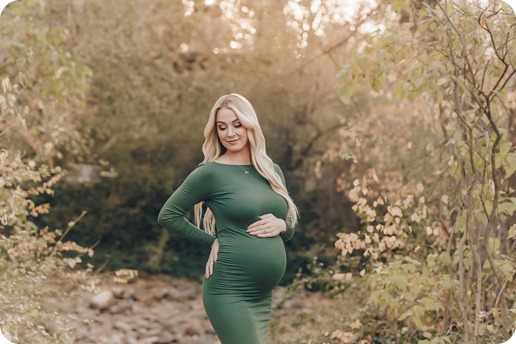 Beka Price Photography captures Fashion Studio Maternity Session with outdoor fall maternity photos 
