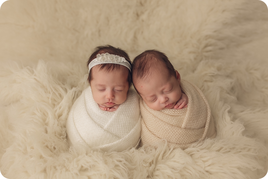 twin newborn portraits for boy and girl in Utah photographed by Beka Price Photography