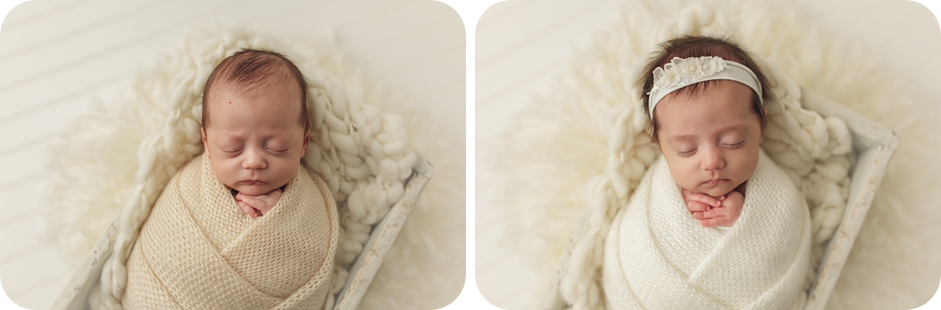 cream setup for twin newborn session with Beka Price Photography