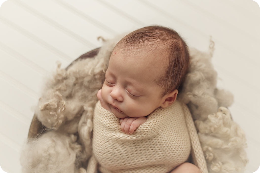 newborn baby boy sleeps during Utah studio session photographed by Beka Price Photography