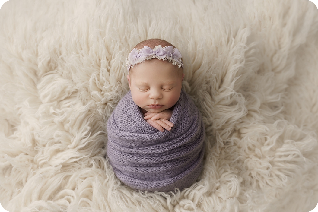 Newborn Session with Pastel Purple Accents in Utah Studio | {Beka Price Photography | UT Newborn Photographer}