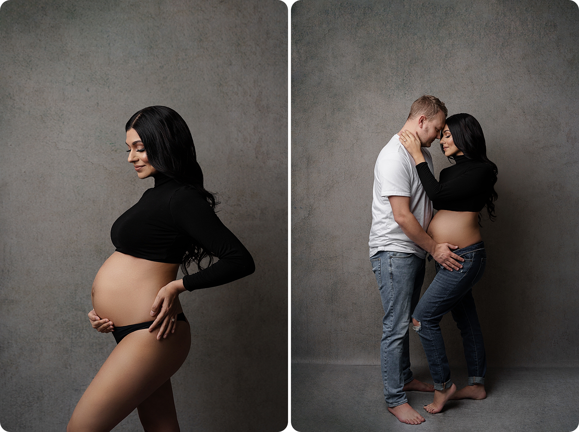 intimate maternity portraits in Utah studio with Beka Price Photography