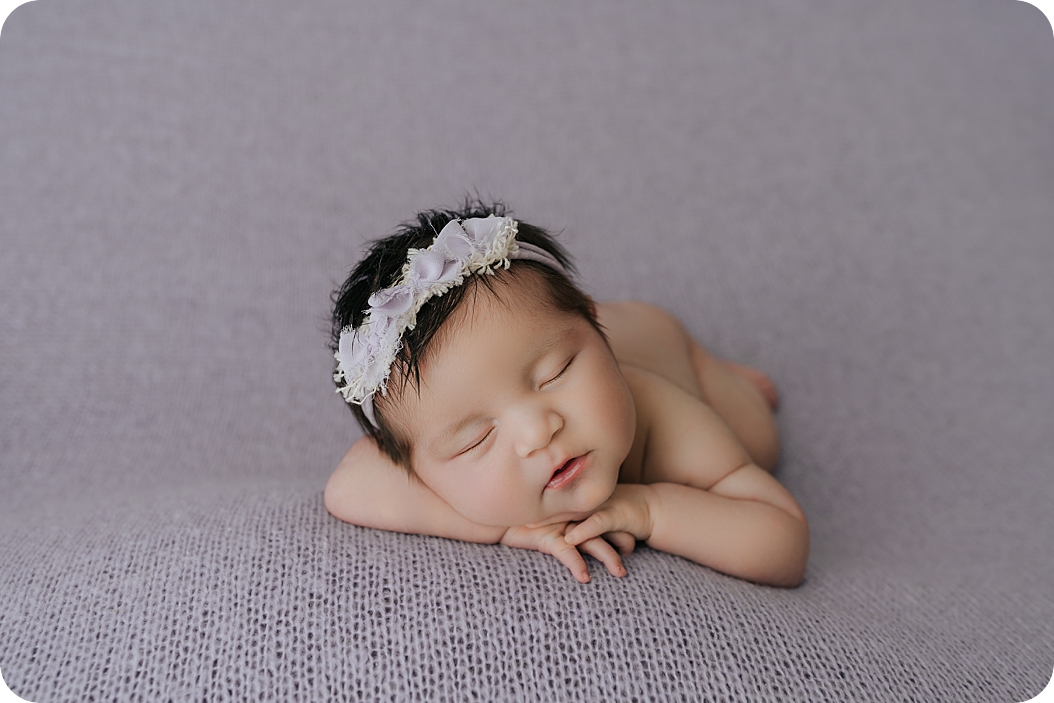 baby sleeps naked during Utah newborn session