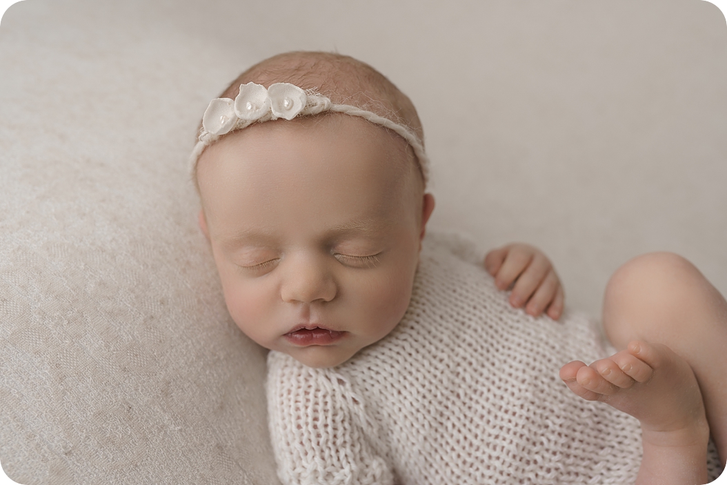 classic studio newborn portrait for baby girl in Utah studio 