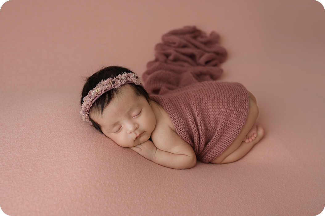 baby girl sleeps during Utah newborn session