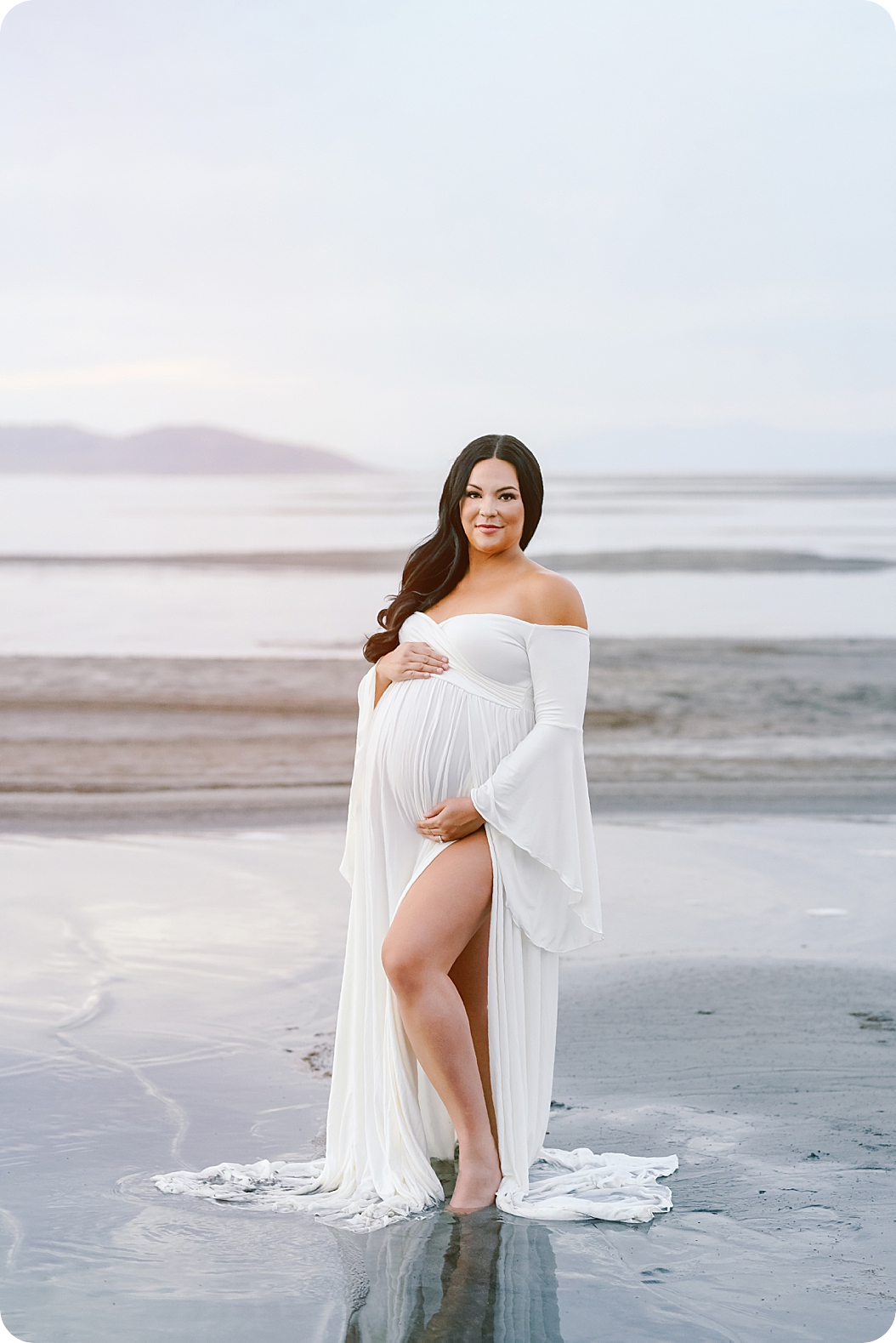 Lakeside Maternity Portraits for expectant mother