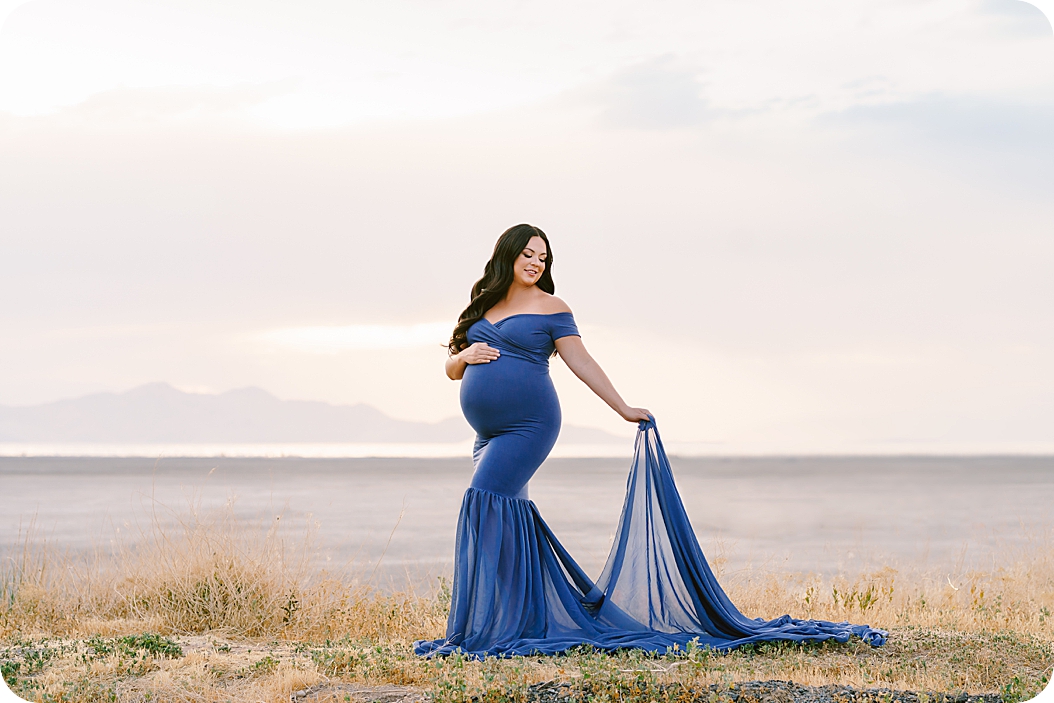Utah maternity session along the waterfront with Beka Price Photography 