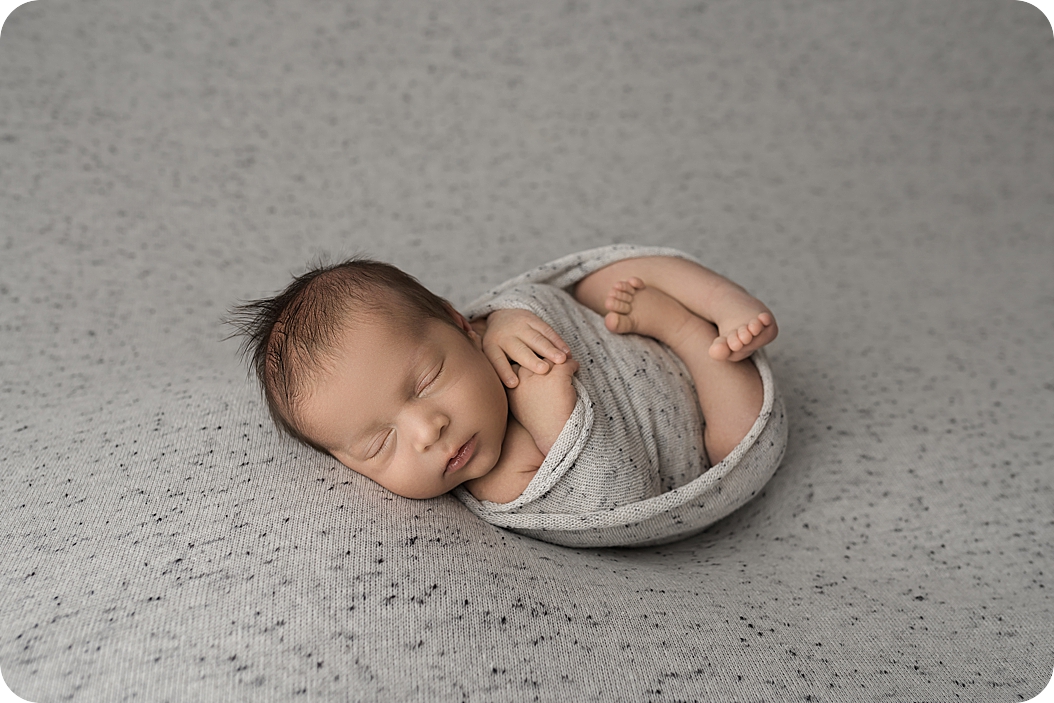 baby sleeps during UT newborn photos in studio