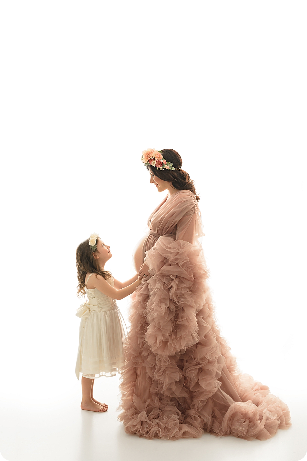 mom and daughter pose in Sew Trendy Accessories gowns