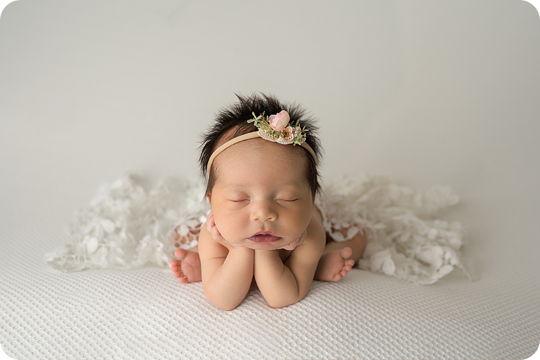 baby sleeps in froggy pose during Utah Newborn Session